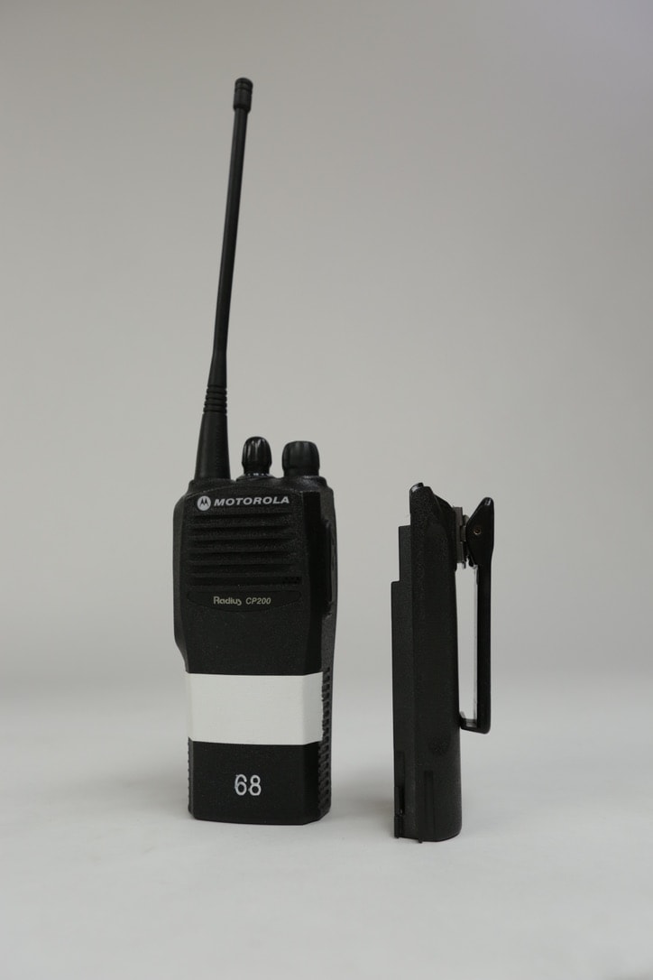 Motorola CP200 walkie talkie with carrying case